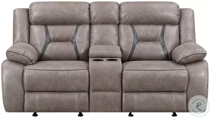Tyson Gray Reclining Console Loveseat