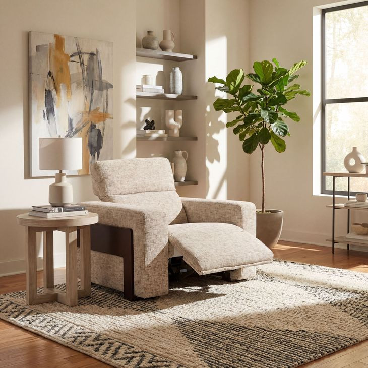 MS Gray Atlas Power Recliner with Power Headrest