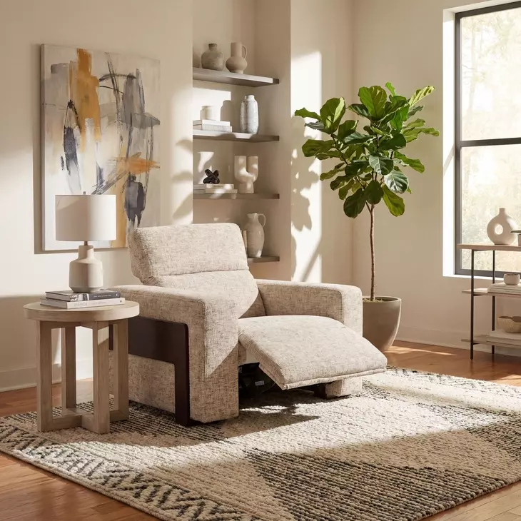 MS Gray Atlas Power Recliner with Power Headrest