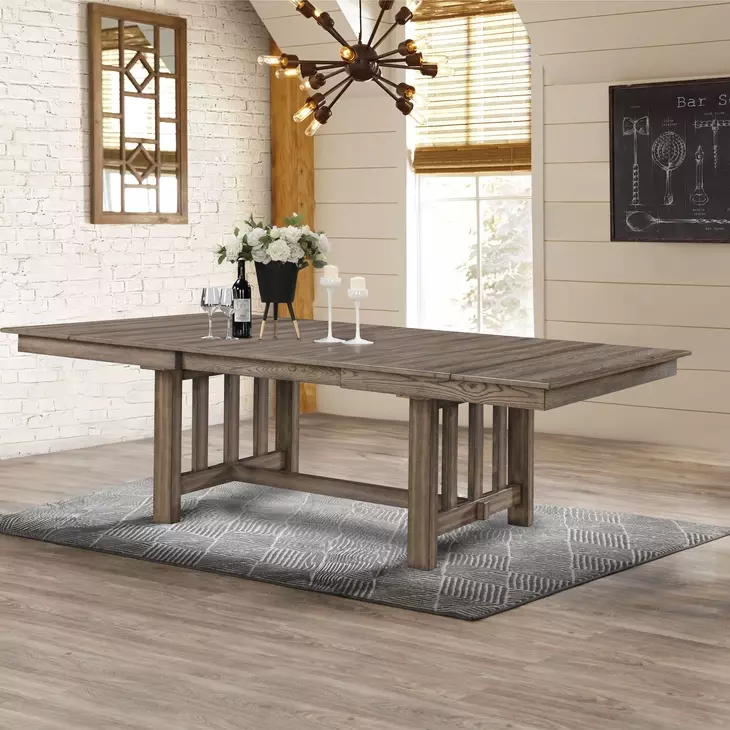 Harrisburg Walnut Brown Extendable Rectangular Dining Room Set