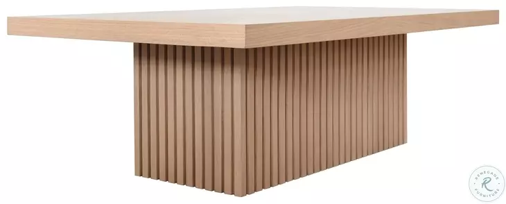 Tyson Natural Oak Slatted Pedestal Coffee Table