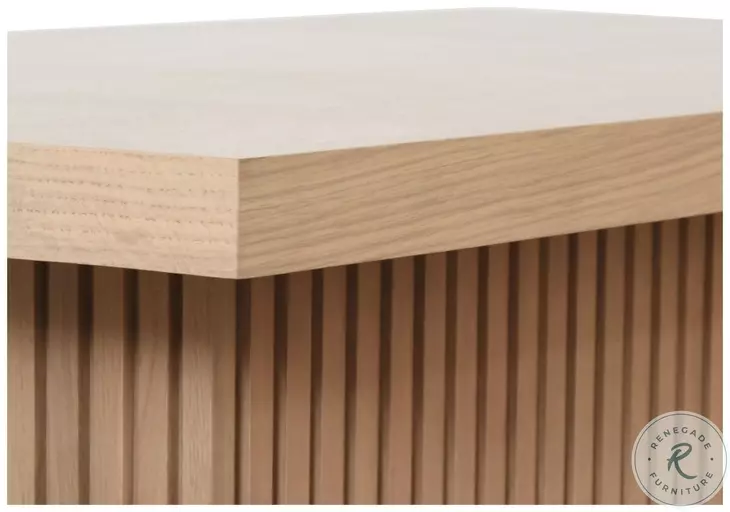 Tyson Natural Oak Slatted Pedestal Coffee Table