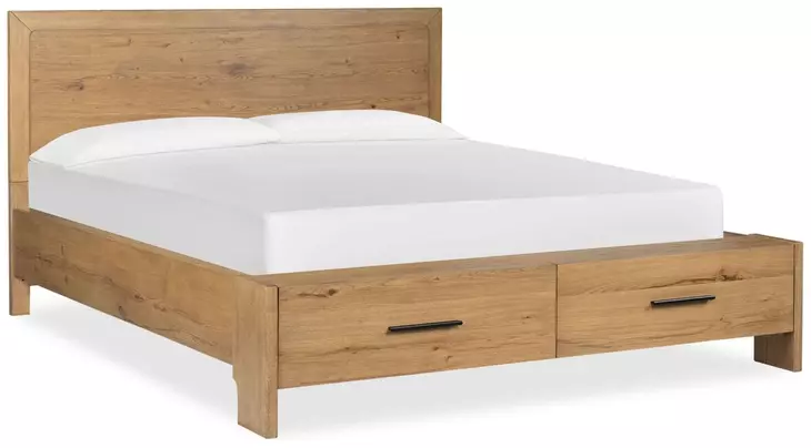 Brookstone Rustic Caramel California King Storage Panel Bed