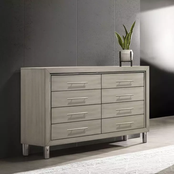 Lennox Gray 8 Drawer Dresser From New Classic | Coleman Furniture
