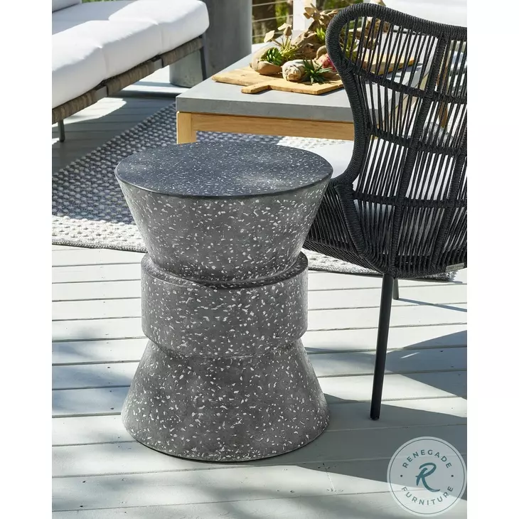 Coastal Living Stinson Speckled Gray Outdoor Accent Table