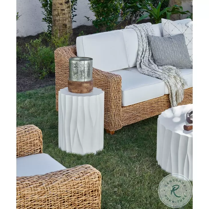 Evian Abaco White Outdoor End Table