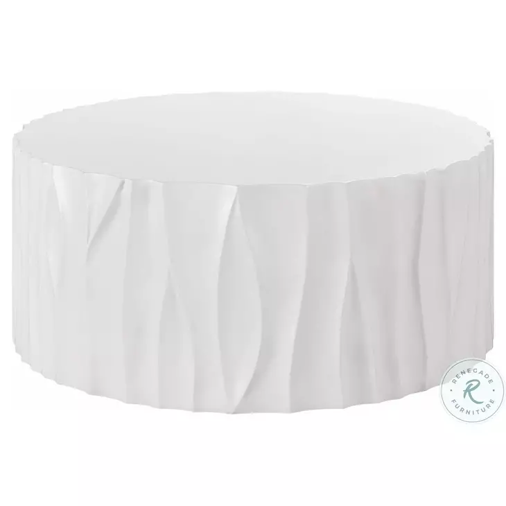 Evian Abaco White Outdoor Round Cocktail Table