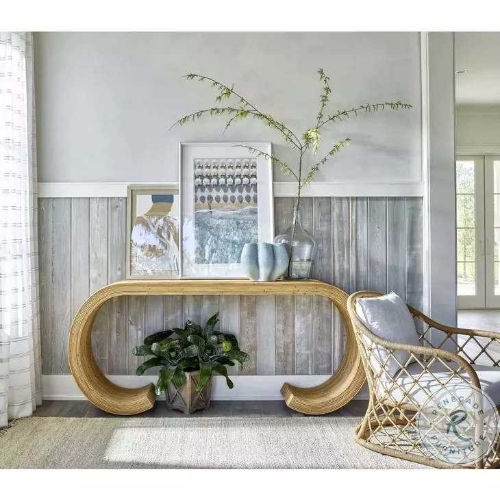 Castries Natural Rattan Accent Table