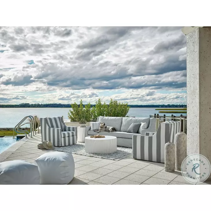 Evian Abaco White Outdoor Round Cocktail Table