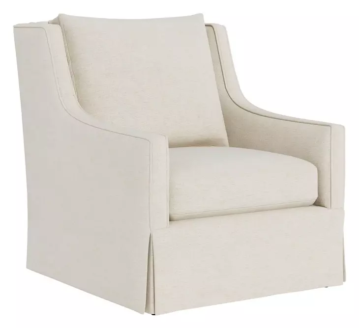 Vista Beige Performance Fabric Upholstered Swivel Accent Chair
