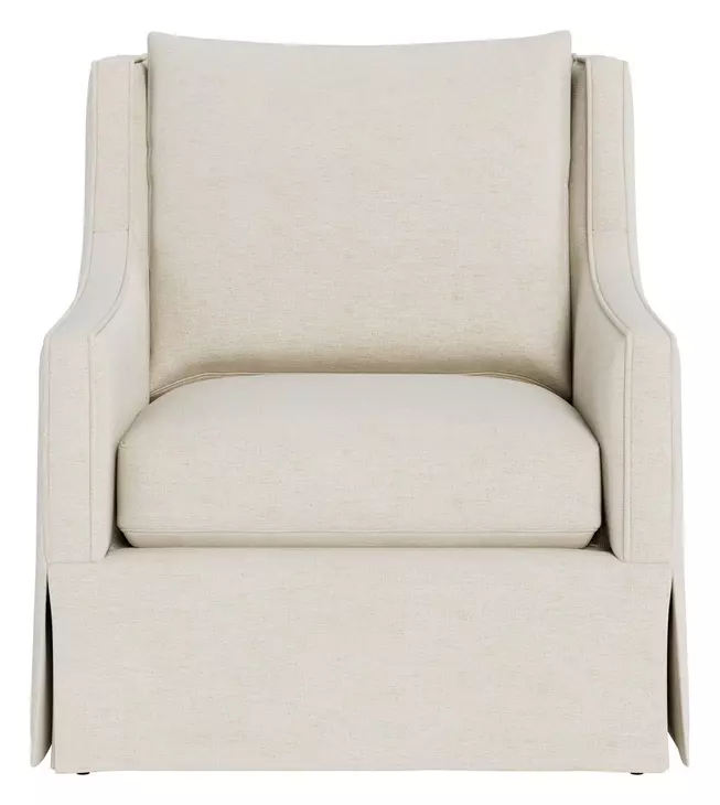 Vista Beige Performance Fabric Upholstered Swivel Accent Chair