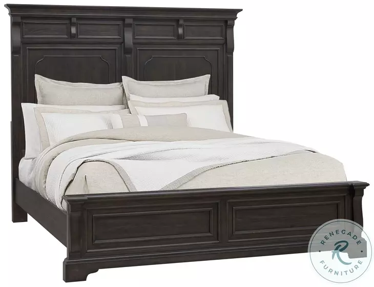 Hickory Creek Brown Velvet King Panel Bed