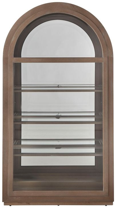 Medley Brown Arch 1 Sliding Door Curio Cabinet with LED Lighting