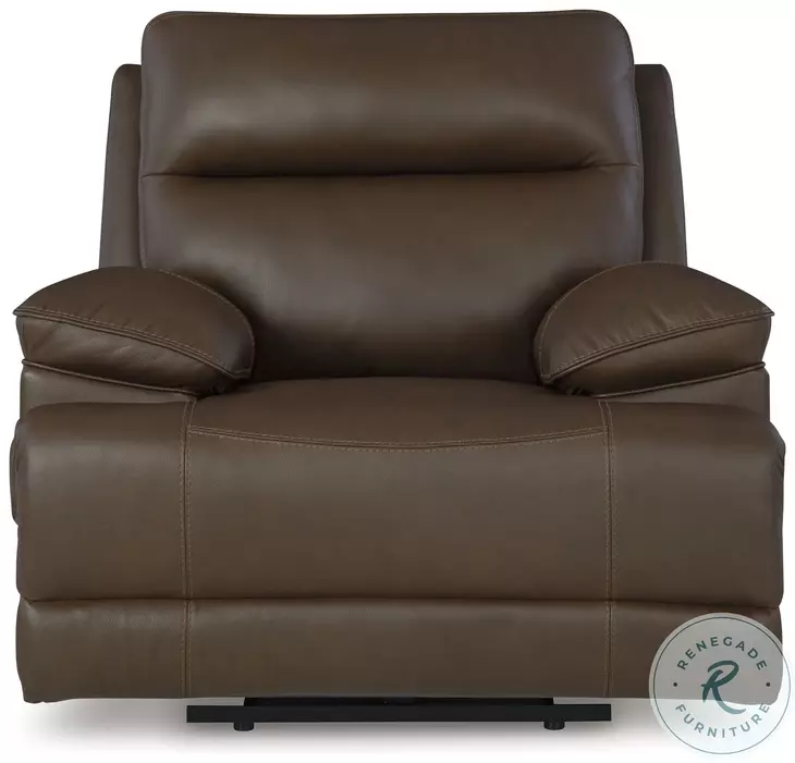 VonRyan Tobacco Power Recliner with Adjustable Headrest