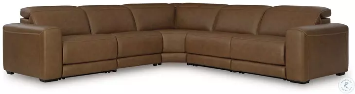 Rally-Up Caramel 5 Piece Power Reclining Sectional