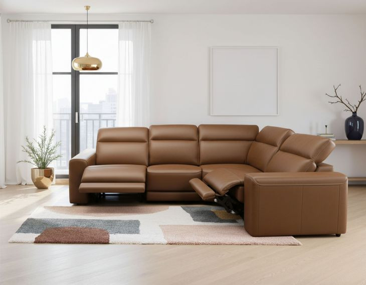 Rally-Up Caramel 4 Piece Power Reclining Sectional