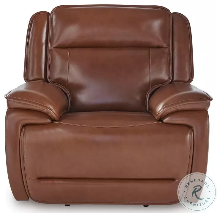 Healy Pier Chocolate Power Recliner with Adjustable Headrest
