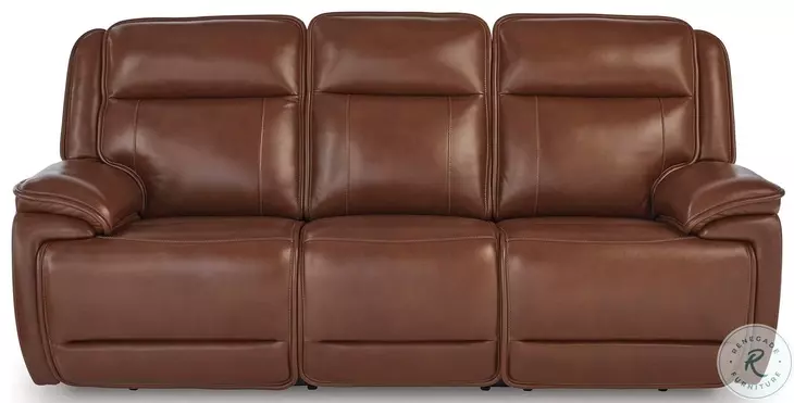 Healy Pier Chocolate Power Reclining Sofa with Adjustable Headrest