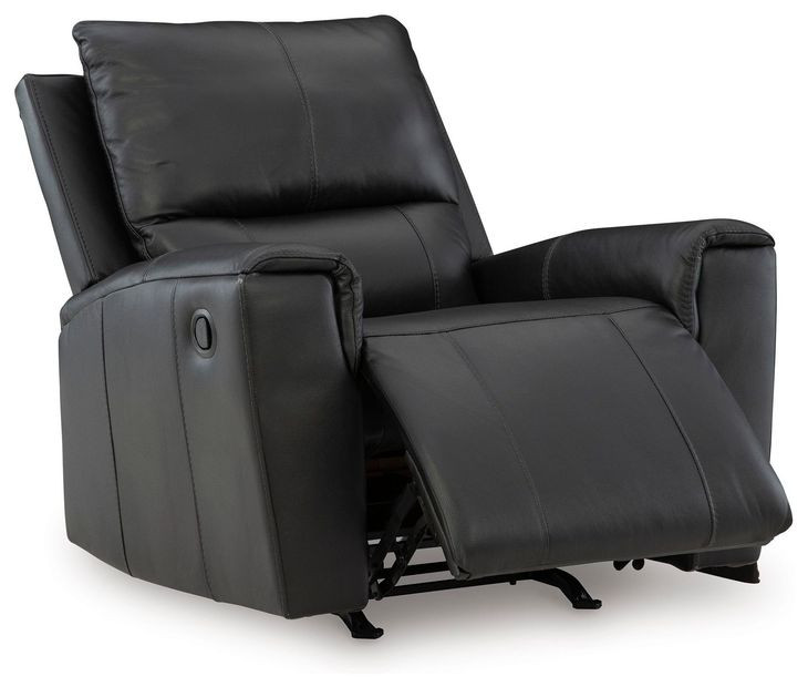 Glassmere Black Leather Reclining Living Room Set