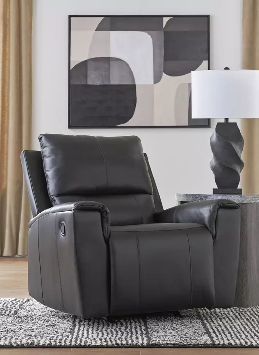 Danemere Black Leather Rocker Recliner