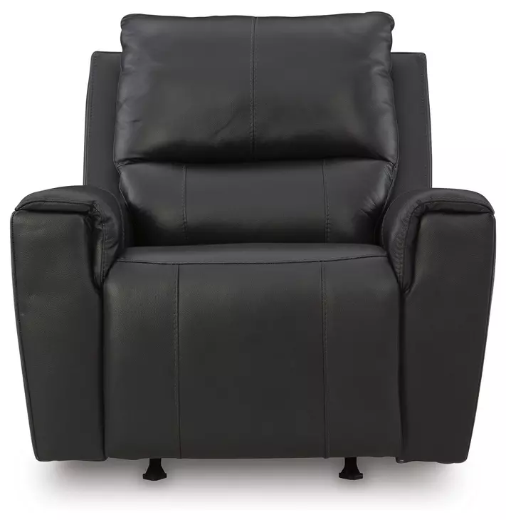 Danemere Black Leather Rocker Recliner
