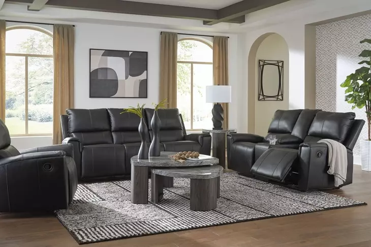 Danemere Black Leather Rocker Recliner