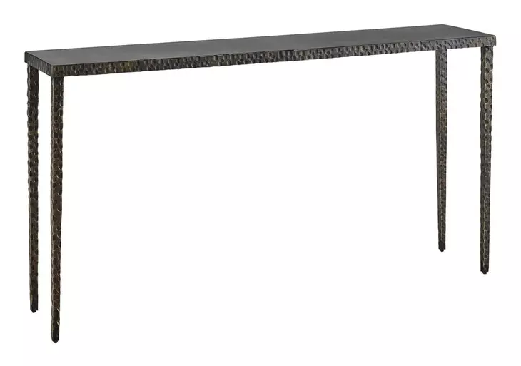 Curated Black and Gold Round Granite Top Nouveau Occasional Table Set