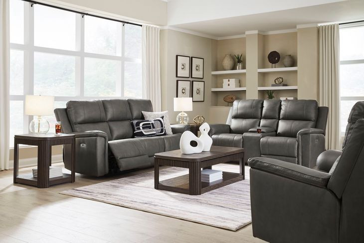 Burnley Anchor Leather Power Reclining Living Room Set