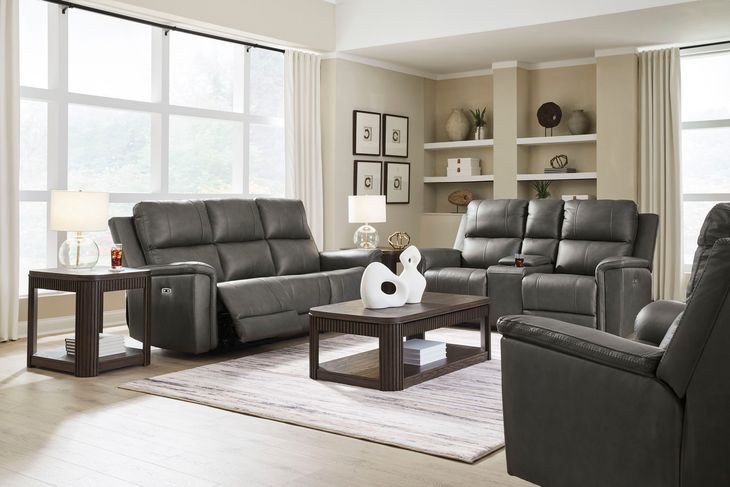 Burnley Anchor Leather Zero Gravity Power Recliner with USB Charging