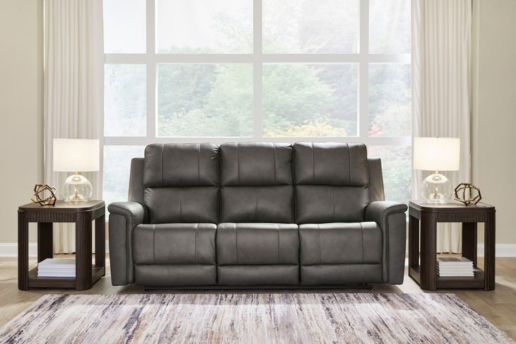 Burnley Anchor Leather 85" Zero Gravity Power Reclining Sofa with USB Charging