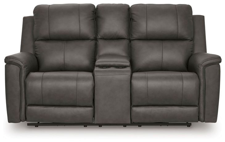 Burnley Anchor Leather 75" Zero Gravity Power Reclining Loveseat