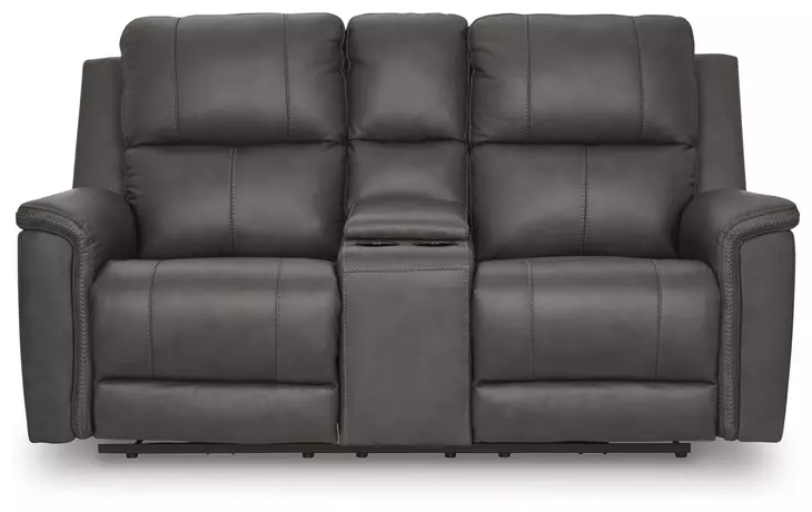 Beryton Anchor Leather 75" Zero Gravity Power Reclining Loveseat with USB Charging