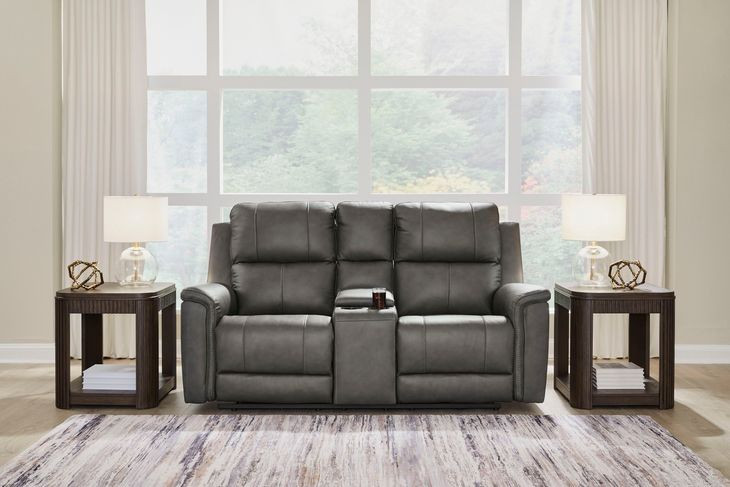 Burnley Anchor Leather 75" Zero Gravity Power Reclining Loveseat