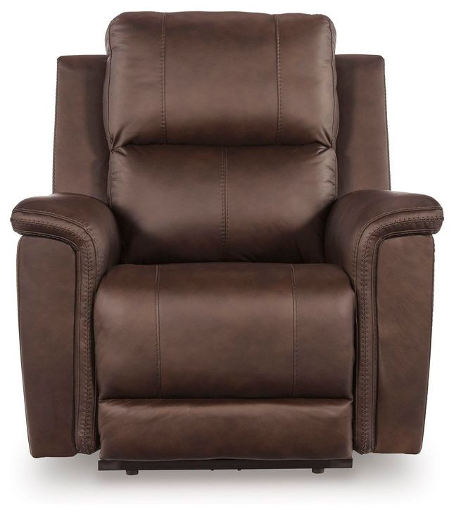 Beryton Espresso Leather Zero Gravity Power Recliner with USB Charging