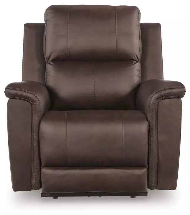 Beryton Espresso Leather Zero Gravity Power Recliner with USB Charging