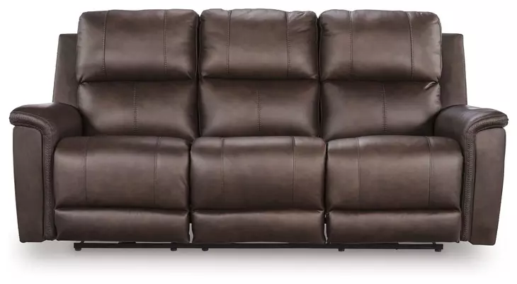 Beryton Espresso Leather 85" Zero Gravity Power Reclining Sofa with USB Charging