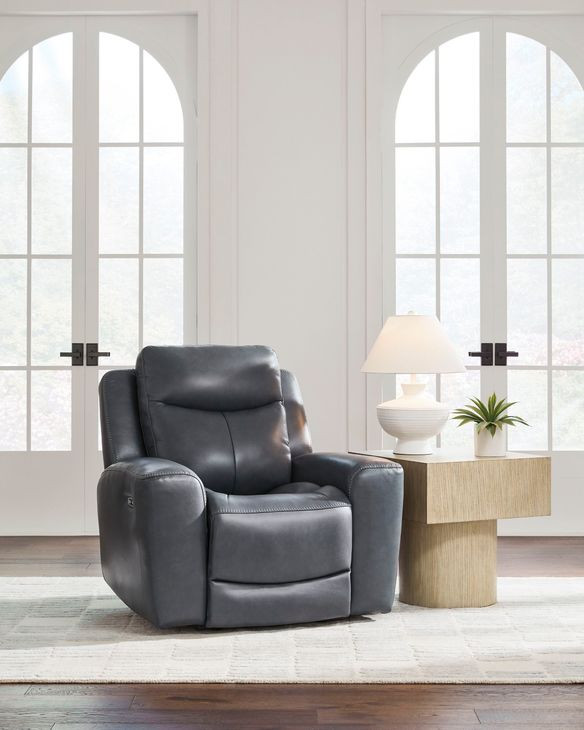 Mighty Moves Admiral Leather Power Recliner with USB Charging