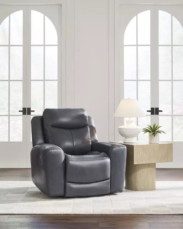 Momentum Moves Admiral Leather Power Recliner with USB Charging