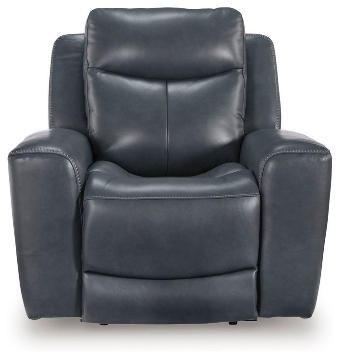 Mighty Moves Admiral Leather Power Recliner with USB Charging