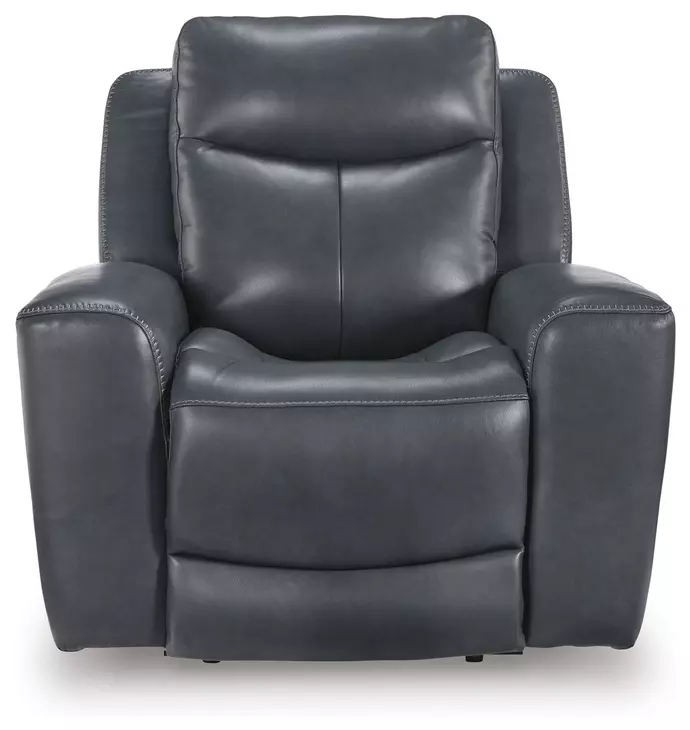Momentum Moves Admiral Leather Power Recliner with USB Charging