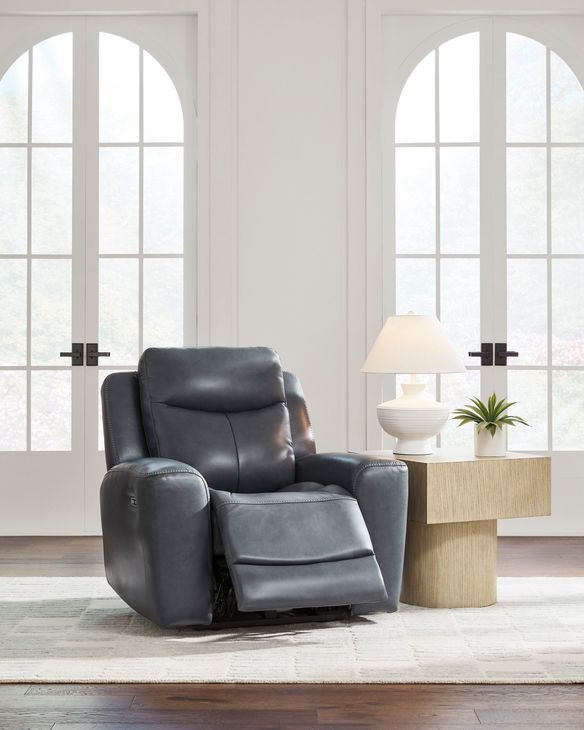 Mighty Moves Admiral Leather Power Recliner with USB Charging