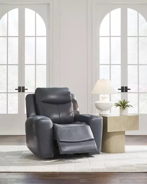Momentum Moves Admiral Leather Power Recliner with USB Charging