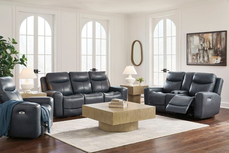 Mighty Moves Admiral Leather Power Reclining Living Room Set