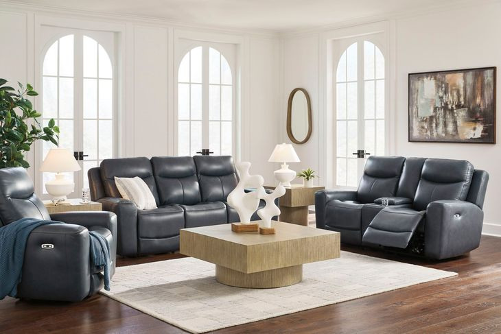 Mighty Moves Admiral Leather Power Reclining Living Room Set
