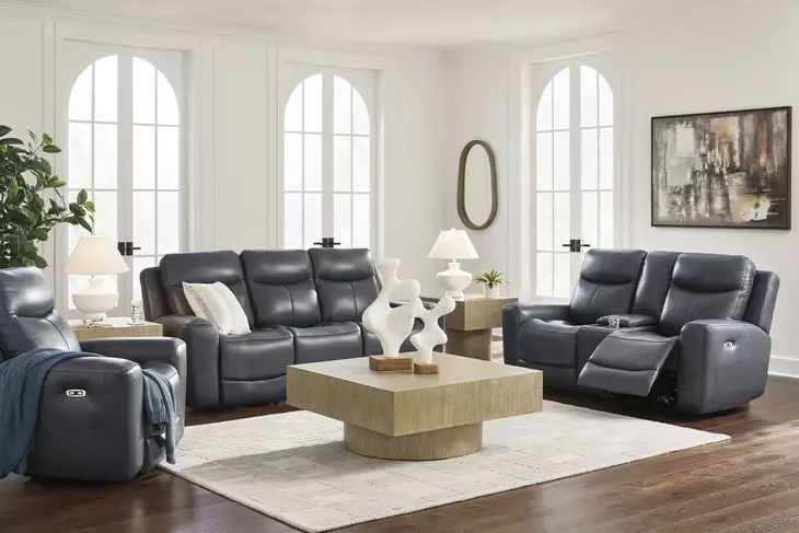 Momentum Moves Admiral Leather Power Reclining Living Room Set
