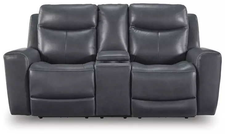 Momentum Moves Admiral Leather 78" Power Reclining Loveseat with USB Charging