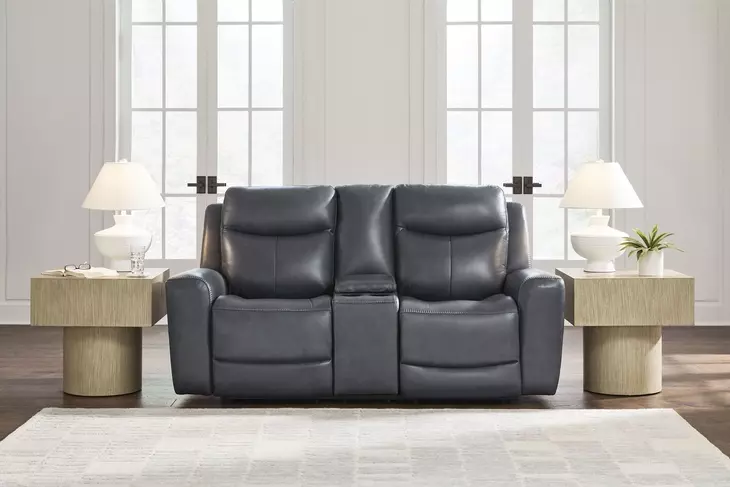 Momentum Moves Admiral Leather 78" Power Reclining Loveseat with USB Charging