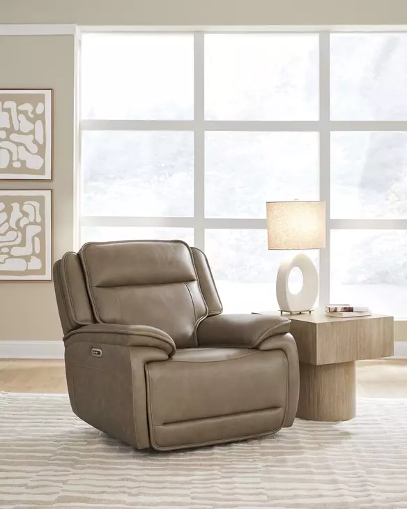 Malcesine Sahara Leather Zero Gravity Power Recliner with USB Charging
