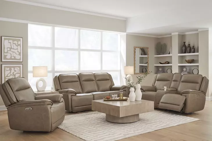 Malcesine Sahara Leather 89" Zero Gravity Power Reclining Sofa with USB Charging