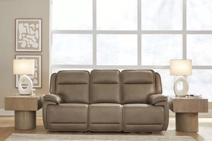 Malcesine Sahara Leather 89" Zero Gravity Power Reclining Sofa with USB Charging